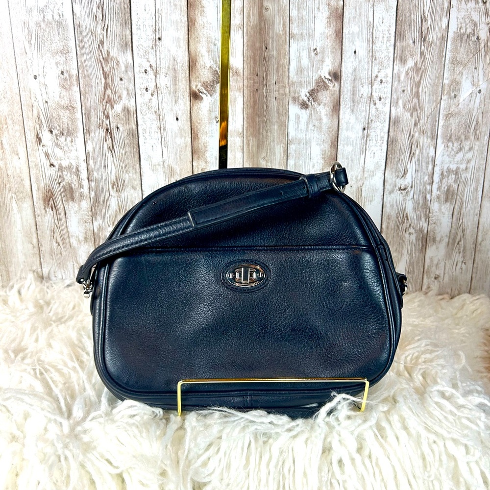 Talbots Navy Leather Crossbody, EUC